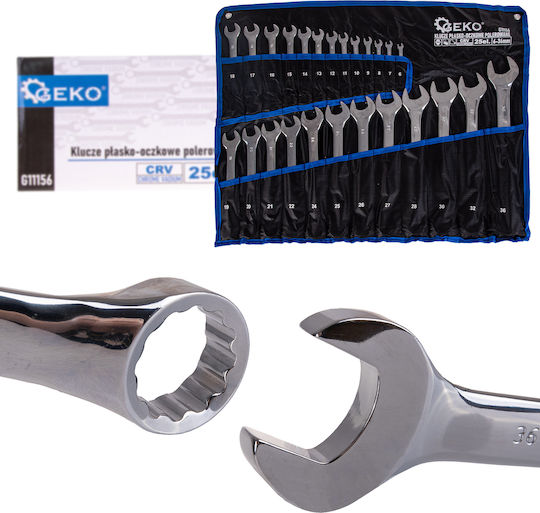 Combination Wrench Set 6-36 Mm 25 Pieces Geko G11156