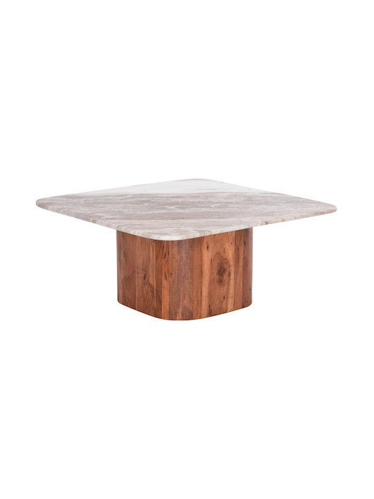 Kaffeetisch Zentral Volti aus Massivholz Grau M80,5xL80,5xH37cm
