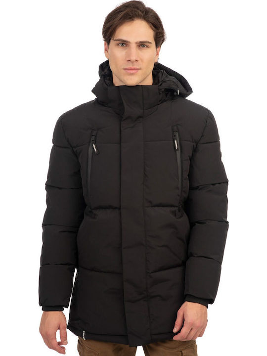 Rebase Χειμωνιάτικο Μπουφάν Puffer Black