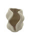 Marhome Candle Holder Ceramic in Beige Color 13.5x12x18cm 1pcs