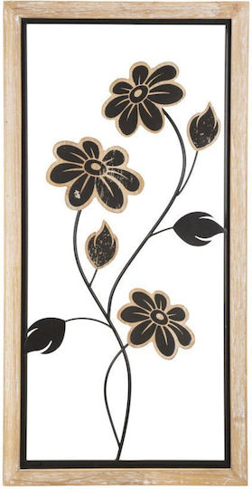 Mauro F Decorațiune Pentru Perete Neagră Din Lemn 30x2.5x60cm