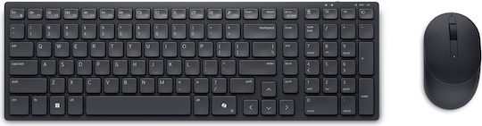 Dell KM555 Безжично Комплект клавиатура и мишка Английски US Черен