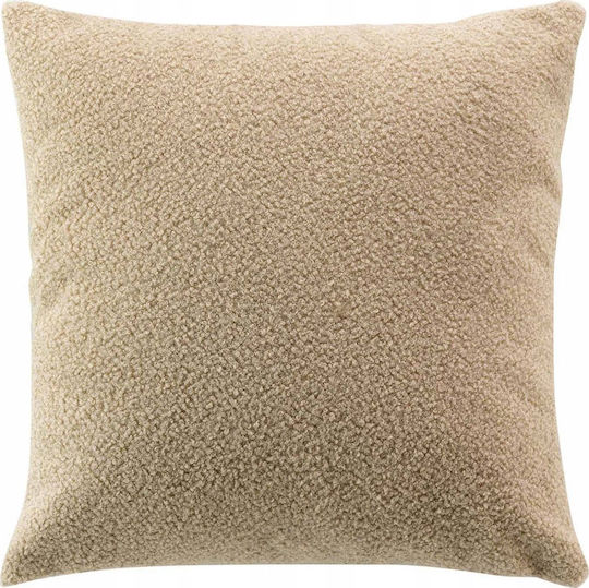 Douceur d'Intérieur Διακοσμητική Μαξιλαροθήκη Wooly Fleece Μπεζ 45x45εκ.