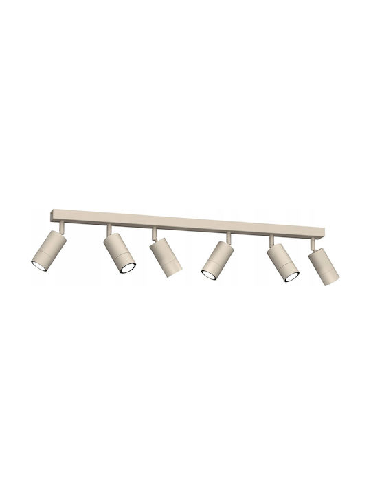 Luminex Light fixture Spot with 6 Lights and with Socket GU10 in Beige Color