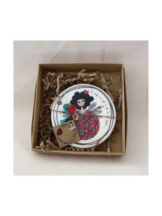 Round Coaster Stone "We will soar high and everything will be magical" 1pcs