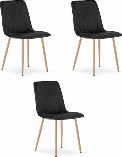 Chairs Dining Room Lava 84x56x56cm 3pcs Black Chairs Dining Room Lava 84x56x56cm 3pcs Black