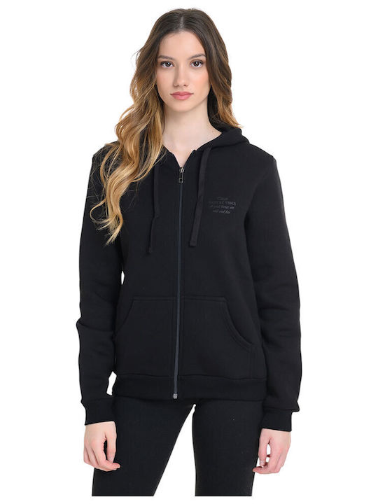 Women's Sweatshirt Jacket Hooded Black