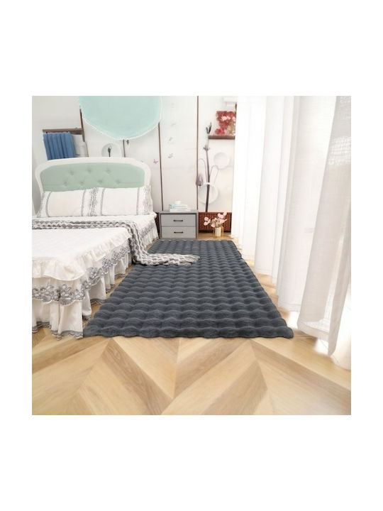 SpitiBazaar Σετ Μοντέρνα Χαλιά Κρεβατοκάμαρας Γκρι Ανθρακί SD-A-63 3τμχ