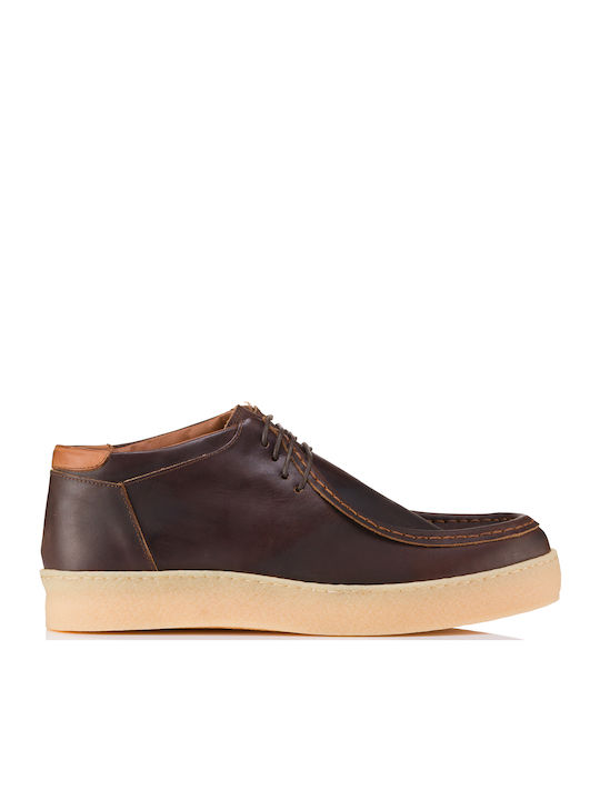 Northway Δερμάτινα Ανδρικά Casual Παπούτσια Καφέ