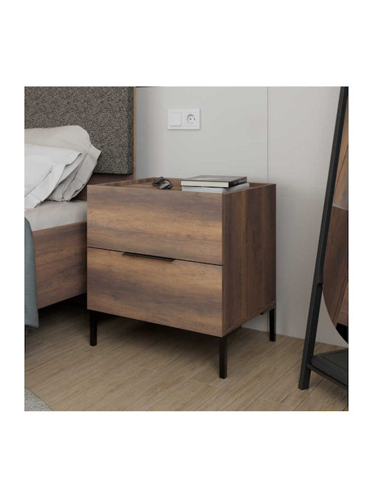 Bedside Table Oryana Wooden Brown 55x44x59cm GP009-0262 1