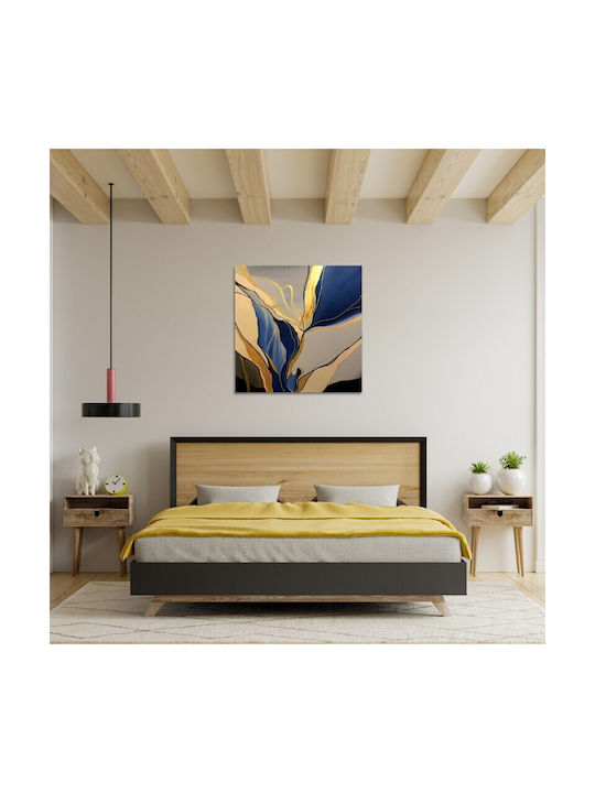 Megapap Dance Of Gold And Blue Gemälde auf Leinwand 100x100cm