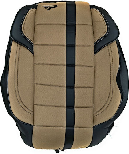 Huse Universale pentru Scaune Auto Idealstore Model Premium Panda Material Anti-alunecare Respirabil Cusături Speciale Airbag Imitatie Piele Textil Culoare Bej-negru