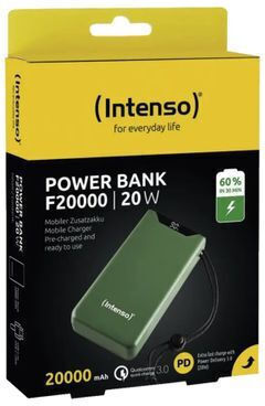 Intenso F20000 Power Bank 20000mAh Cu Port USB-A Și Port USB-C Power Delivery / Încărcare Rapidă Verde