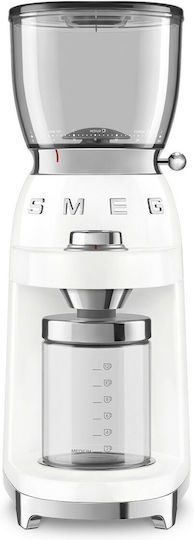Smeg Elektrischer Kaffeemühle 150W mit einer Kapazität von 350gr und 30 Mahlstufen Weiß