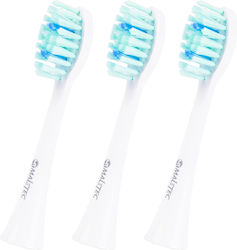 Set 3x Capete de Periuță de Dinți Sonic Universale Maltec Toothie X1 Peri Densi Ideal pentru Dinți Sensibili Gingii Alb