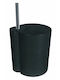 Dimitracas Plastic Toilet Brush and Basket Set Black