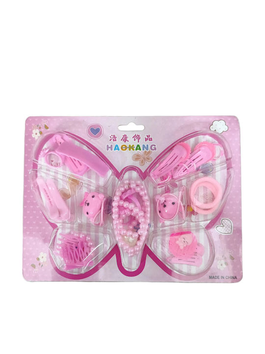 Domina Set of Kids Hair Clips with Rubber Band