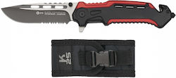 K25 Folding Knife with Sheath Red Black