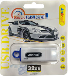 Andowl 32GB USB 3.0 Λευκό Andowl 32GB USB 3.0 Λευκό
