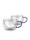 Lamart Vaso Set Tassen Cappuccino Glas Blue 270ml 2Stück