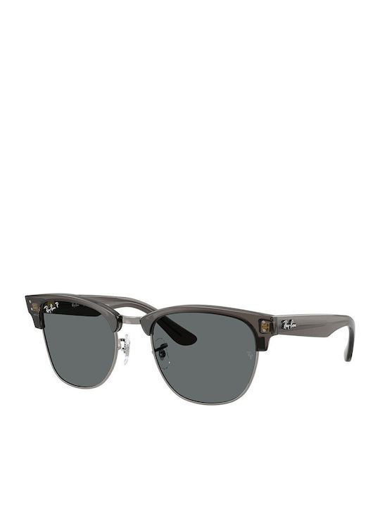 Ray Ban Clubmaster Unisex Γυαλιά Ηλίου με Γκρι Σκελετό και Γκρι Polarized Φακό RBR0504S 670781