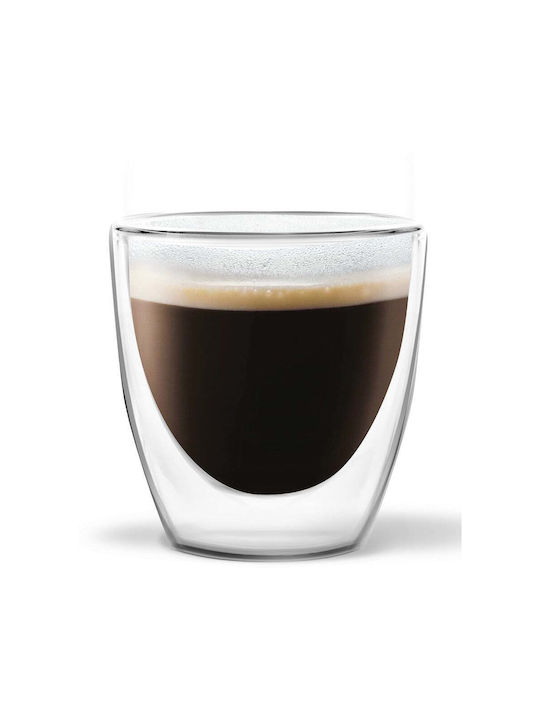 Vialli Design Set of Cups Espresso Glass White 80ml 2pcs