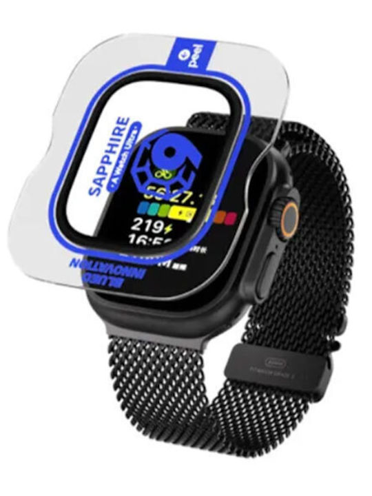 Blueo Sapphire Watch Glass & Titanium Black Frame Kit Displayschutzfolie für das Apple Watch Ultra 49mm 1Stück