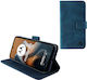 Lime Essential Magnet Buchen Sie Synthetisches Leder Blau (Moto G35)