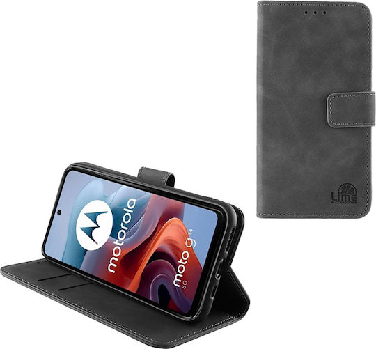 Lime Essential Magnet Book Piele artificială Gri (Moto G34)