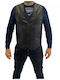 Ärmellos Lederjacke Jacke Black
