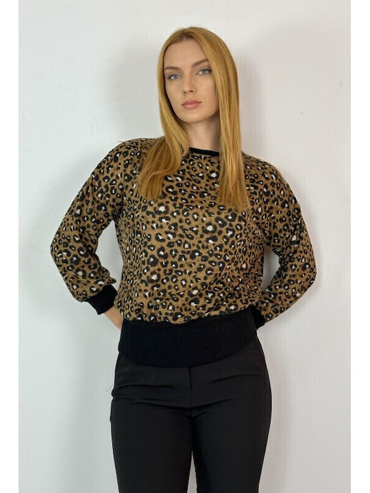 Γυναικεία Μπλούζα Μακρυμάνικη Animal Print Πολύχρωμη