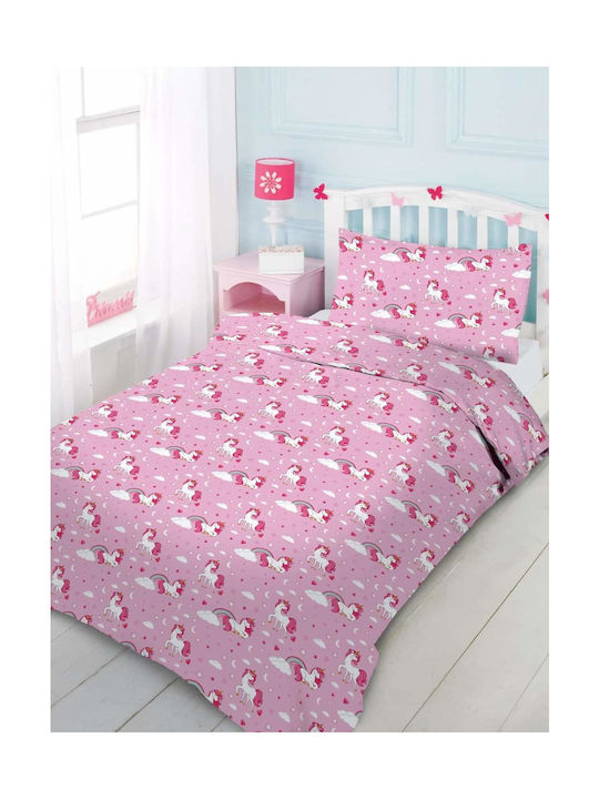 Marwa Σετ Σεντόνια Μονά Βαμβακερά Pink 160x240cm