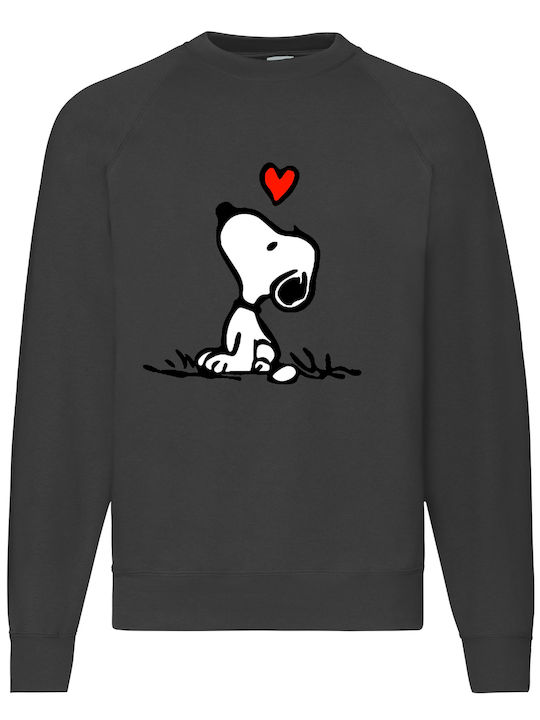 Fruit of the Loom Sweater Snoopy Love No2 Sweatshirt Schwarz