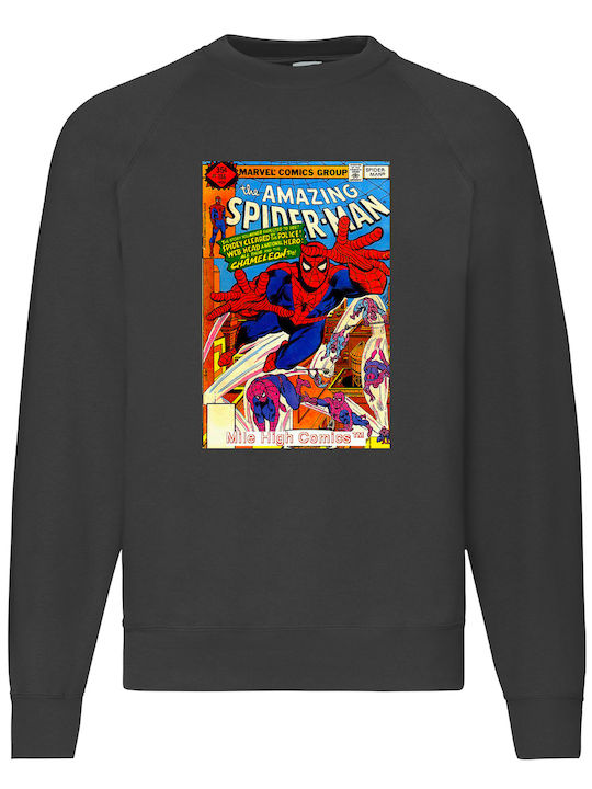 Fruit of the Loom Sweater Spiderman Comics No2 Φούτερ Μαύρο