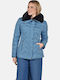 Women's Short Lifestyle Jacket for Winter Sea Blue