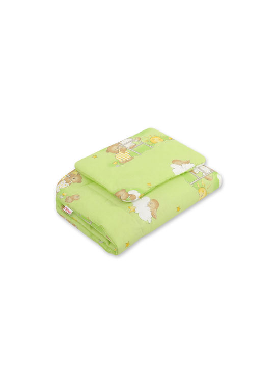 Bobono Baby Sheets Set Cradle Cotton Green 75x100cm 2pcs