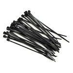 Pack of 100pcs Black Plastic Cable Ties 300x3.6mm