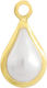 Metal Tear Pearl Charm 7x9mm 1pc