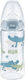 Nuk Plastic Baby Bottle First Choice Temperature Control Anti-Colic with Silicone Nipple for 6-18 months Blue 300ml