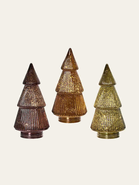 Christmas Decorative Illuminated Glass Tree 23cm Purple