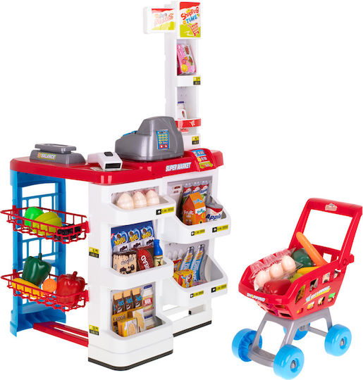 Supermarket Role Play Toy Trolley Cash Register 47 Pieces