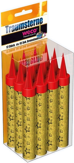 Uniker Cake Firework with Duration 45 Seconds Gold 12pcs