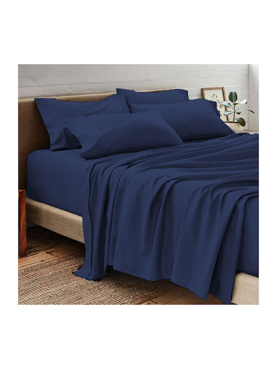 TnS Sheet Sets Queen 240x270cm. Dark Blue 4pcs