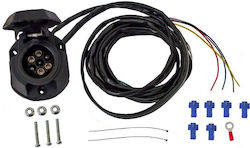 Professionelles Idl Verkabelungskit für Trailer 7-Pin Verbindung Enthält 1x Steckdose 1x Zugehöriges Kabel Befestigungsschrauben Clips Kontakte 1,5-Meter Kabel
