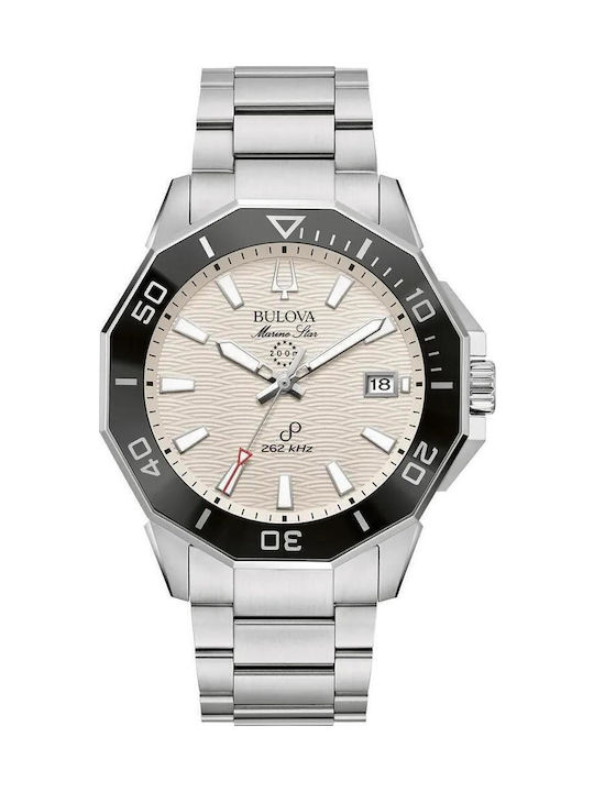 Bulova Ανδρικό Ρολόι Μπαταρίας με Ασημί Μεταλλικό Μπρασελέ