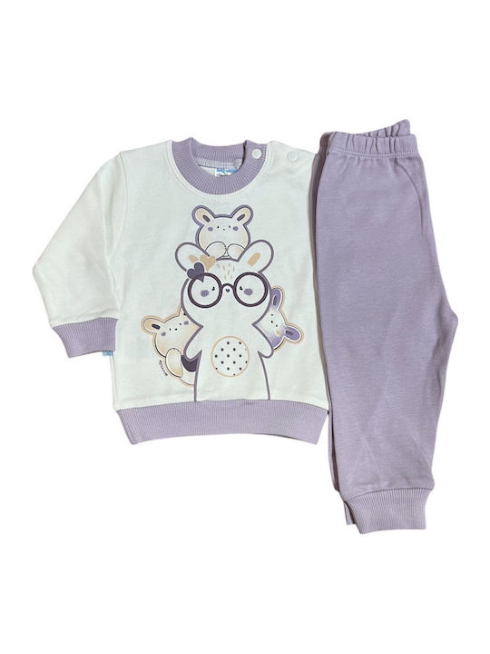 Hoppidik Kids' Pajamas Winter Cotton Purple