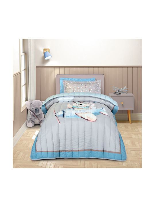 Greenwich Polo Club Kinderdecke Beidseitig Einzel mit Microfaserfüllung Beige, Blue, Grey 160x220cm