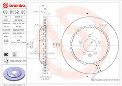 Brembo Brake Disc Rear Right Left Land Rover Defender 2.0-3.0h 09.19 Diameter 350 Mm Thickness 25 Mm Vented Internal