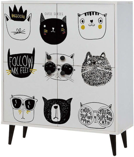 Multilux Cats Wooden Shoe Organizer Multicolour 95x36x111cm