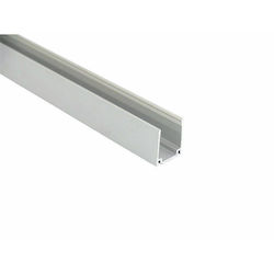 Aluminum Profile for LED Neon Flex Strips 2000x12x6mm Silver Recessed Price per 1m